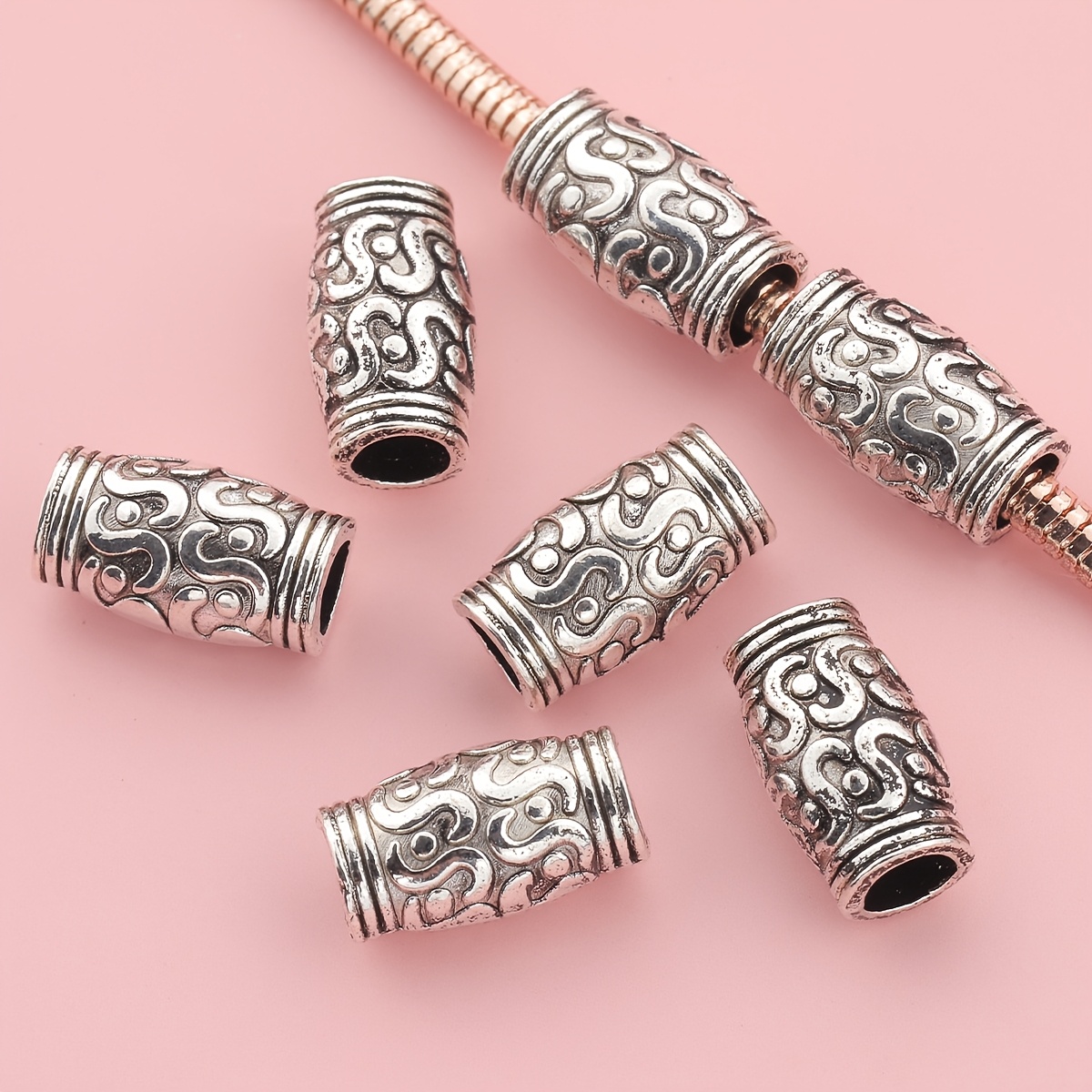 60pcs Tibetan Drum Spacer Beads for DIY Jewellery Making